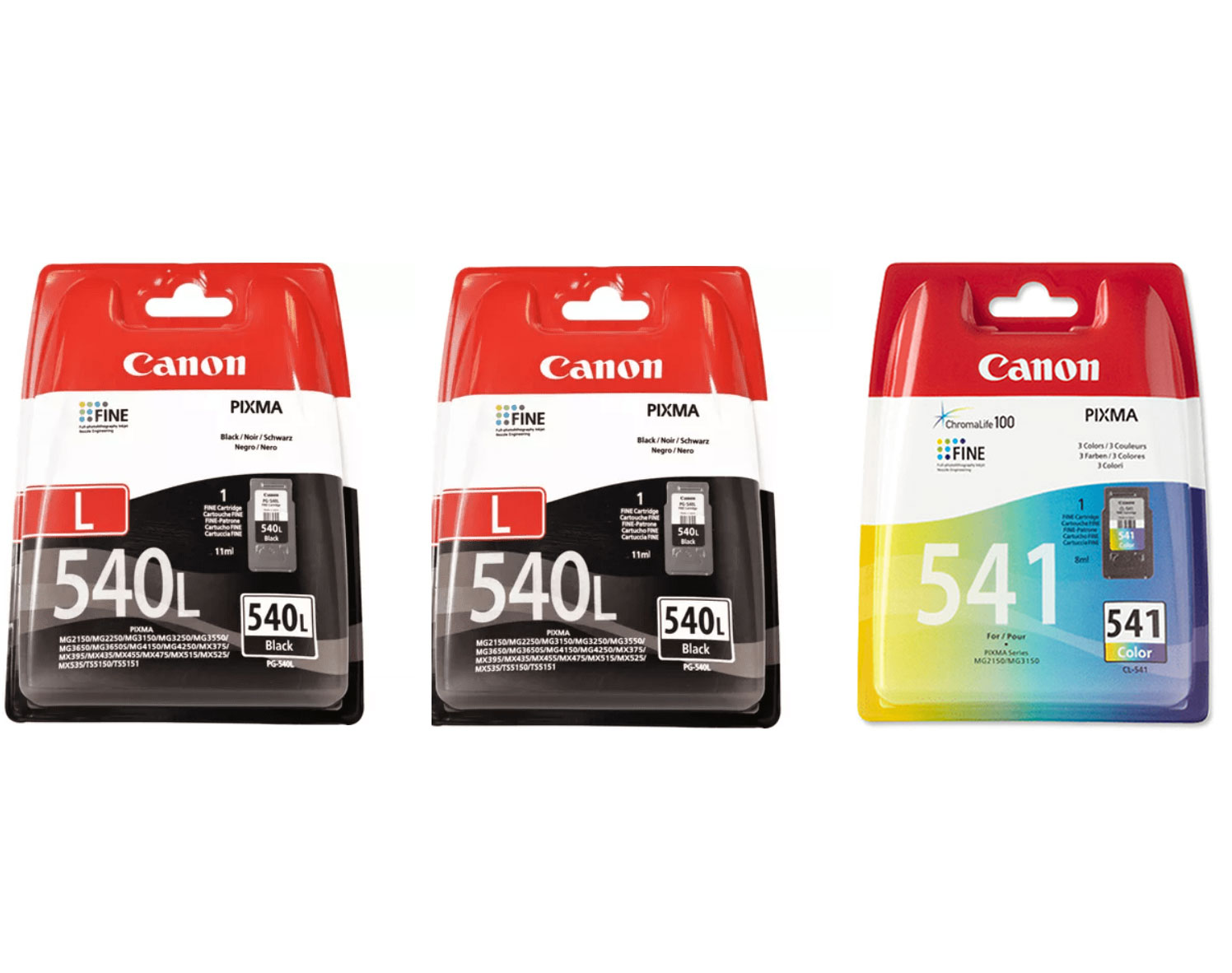 Canon PG-540XL & CL-541 Black and Color Ink Cartridges - 5222B012