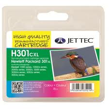 Jettec Replacement 301XL High Capacity Tri-Colour Ink Cartridge (Alternative to HP No CH564E), 18ml