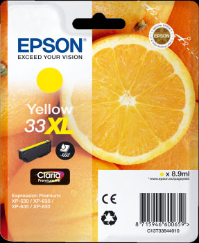Yellow Epson 33XL Ink Cartridge (T3364) Printer Cartridge