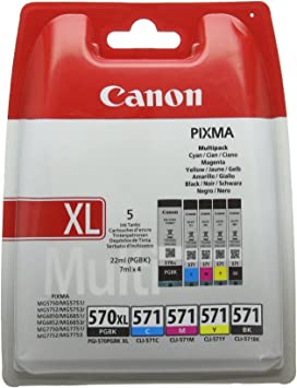 Canon 0318C004 PGI-570XL Black, CLI-571CMYK Ink Cartridges