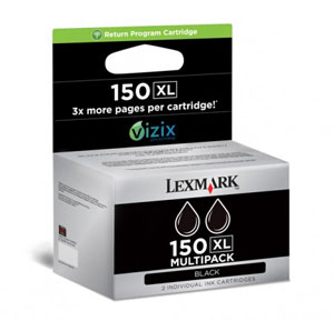 Lexmark 150-XL Return Program High Capacity Twin Black Ink Cartridges -014N1813E