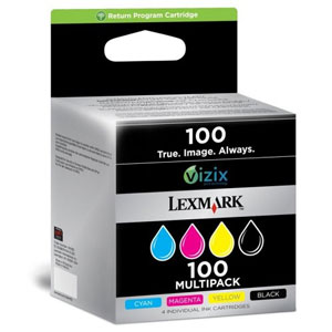 Lexmark 100 Return Program BK/C/M/Y Quad Pack Ink Cartridges -014N1912E