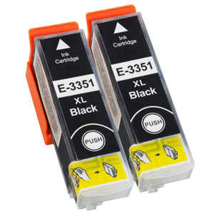 Premium High Capacity Compatible Twin Black Ink Cartridges for T335140, 22ml x 2