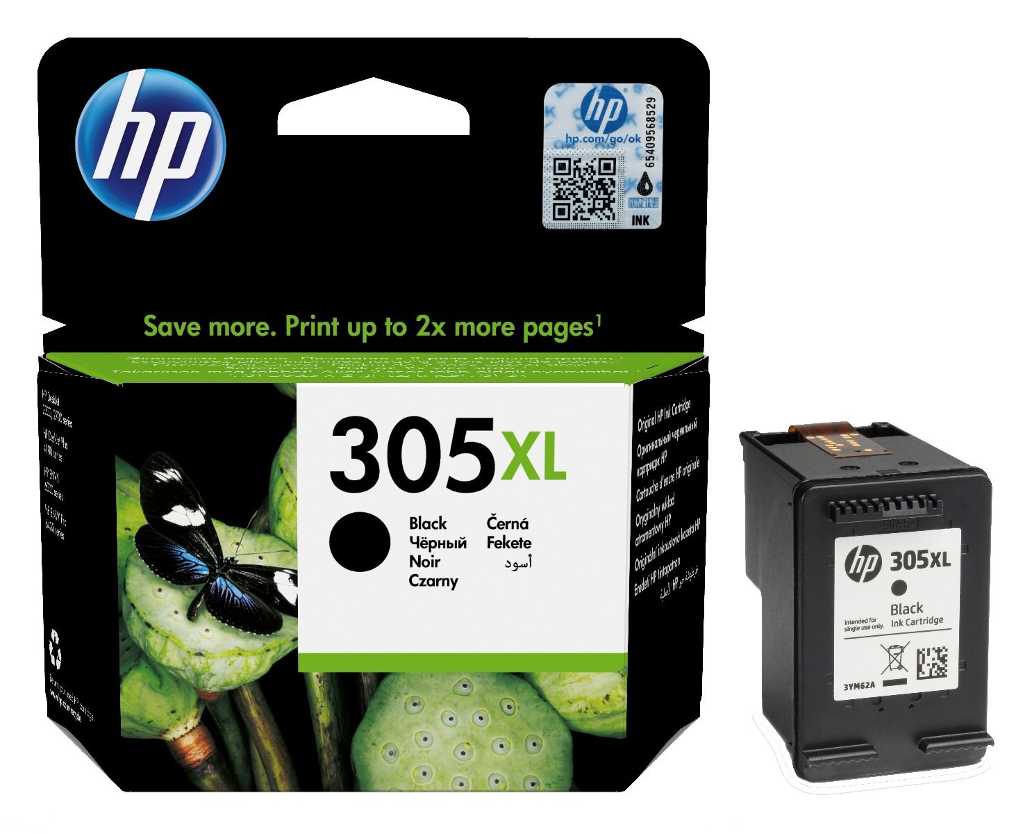 HP 3YM62AE 305XL Black High Capacity Ink Cartridge