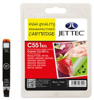 Jet Tec CLI-551XL Black Ink Cartridge, 11ml