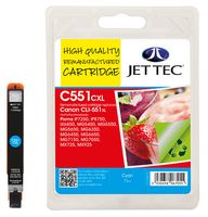 Jet Tec CLI-551XL Cyan Ink Cartridge, 11ml