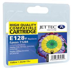 Jet Tec E128Y Compatible Yellow Ink Cartridge for T0128440, 3.5ml