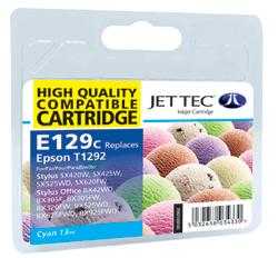 Jet Tec E129C Compatible Cyan Ink Cartridge for T0129240, 7ml