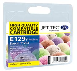 Jet Tec E129Y Compatible Yellow Ink Cartridge for T0129440, 7ml