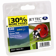 Jet Tec ( Made in the UK) Black Ink Cartridge for T040140, 20ml