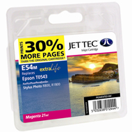 Jet Tec ( Made in the UK) E54M Magenta Lightfast Ink Cartridge for T054340, 21ml
