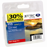 Jet Tec ( Made in the UK) E54R Red Lightfast Ink Cartridge for T054740, 21ml