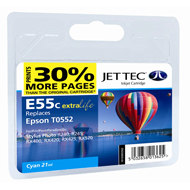 Jet Tec (Remanufactured in the UK) E55C Cyan Ink Cartridge for T055240, 8ml