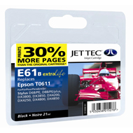 Jet Tec ( Made in the UK) E61B Compatible Black Ink Cartridge for T061140, 8ml