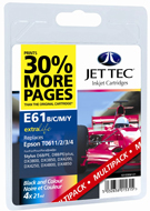 Jet Tec ( Made in the UK) Black, Cyan, Magenta, Yellow Ink Cartridges Quad Pack