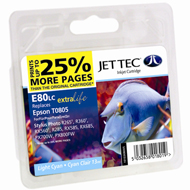 Jet Tec ( Made in the UK) E80LC Compatible Light Cyan Ink Cartridge for T080540, 7.4ml