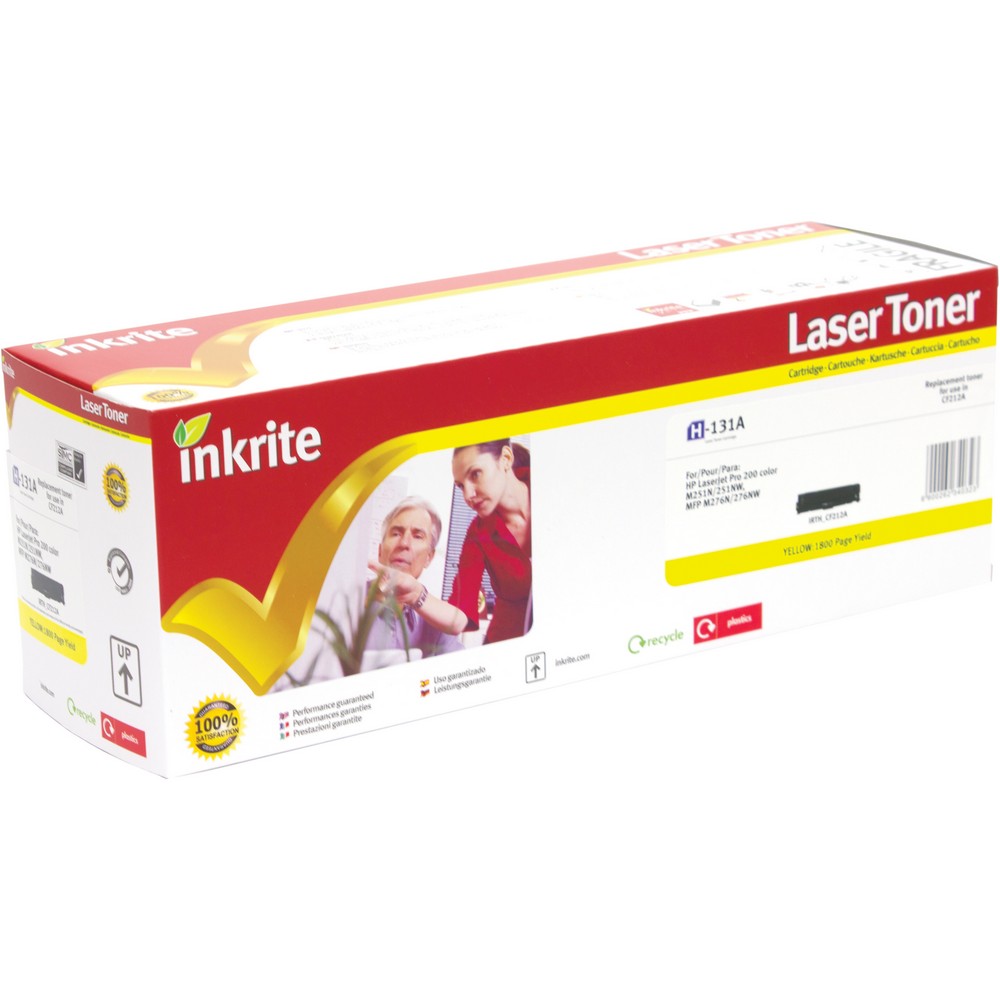 Inkrite Premium Compatible Yellow for HP CF212A (131A) Laser Cartridge, 1.6K Page Yield
