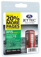 Replacement 20% More Pages Black Ink Cartridge (Alternative to HP No 15, C6615D)