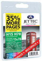 Replacement Black (Alternative to HP 15) Plus Replacement 78 Colour (Alternative to HP 78) Ink Cartridges Multi Pack