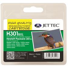 Jettec Replacement 301XL High Capacity Black Ink Cartridge (Alternative to HP No CH563E), 15ml