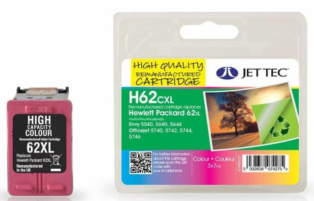 Tri Colour 62XL Ink Cartridge for HP C2P07AE Printer Cartridge