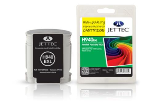 Jettec Replacement High Capacity Black Ink Cartridge (Alternative to HP No 940XL, C4906A)