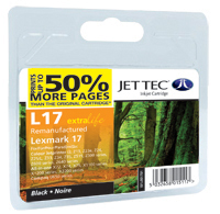 Replacement 50% More pages Black Ink Cartridge (Alternative to Lexmark No 17, 10NX217E)