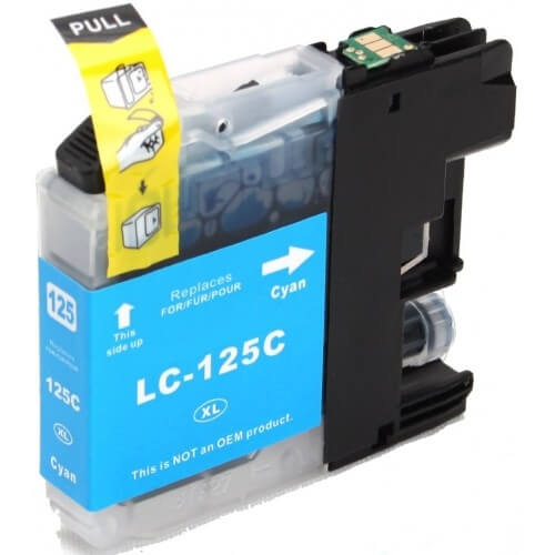 Compatible Brother LC125XLC Cyan Ink Cartridge