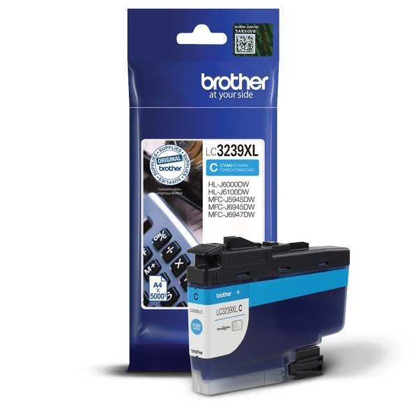 Brother LC3239XLC Ink Cartridge Cyan, LC-3239XLC Inkjet Printer Cartridge