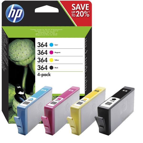 HP 364 Combo Pack Ink Cartridges - Black, Cyan, Magenta, Yellow N9J73AE