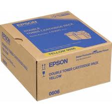 Epson C13S050606 Twin Pack Yellow Toner Cartridges, 2 x 7.5K Page Yield