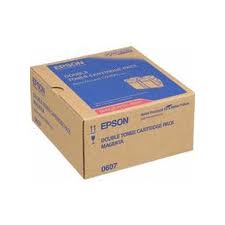 Epson C13S050607 Twin Pack Magenta Toner Cartridges, 2 x 7.5K Page Yield