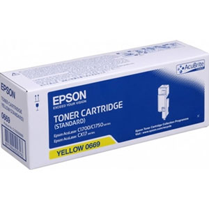Epson Standard Capacity C13S050669 Yellow Toner Cartridge, 700 Page Yield