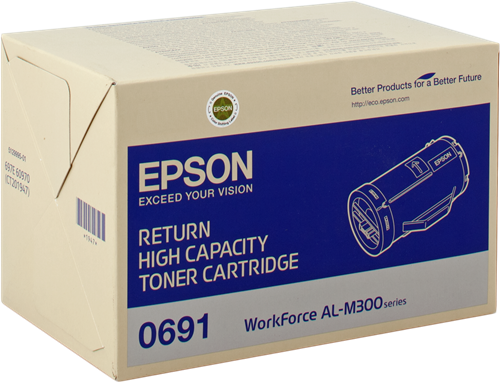 Epson S050691 High Capacity Return Program Black Toner Cartridge, 10K Page Yield