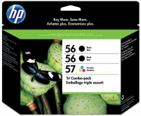 HP 56 Twin Black Ink Cartridges Plus HP 57 Colour Ink Cartridge