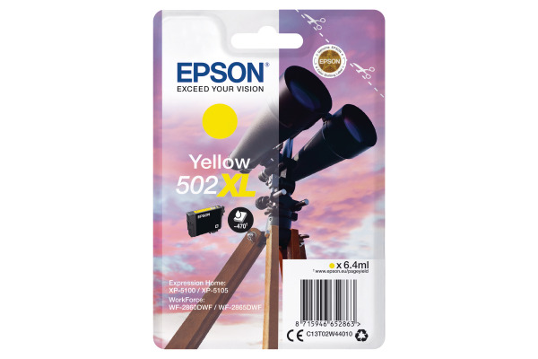 Epson 502XL High Capacity Yellow Ink Cartridge - T02W4 Binoculars Inkjet Printer Cartridge