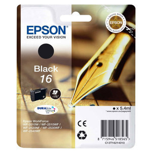 Black Epson 16 Ink Cartridge (T1621) Printer Cartridge