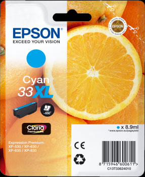 Cyan Epson 33XL Ink Cartridge (T3362) Printer Cartridge