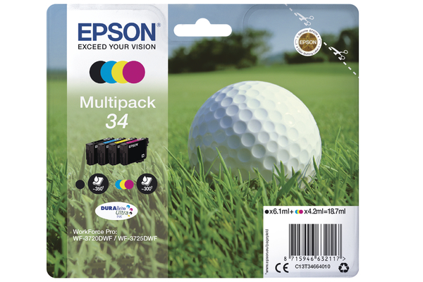 4 Colour Multipack Epson 34 Ink Cartridge (T3466) Printer Cartridge