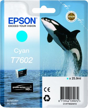 Cyan Epson T7602 Ink Cartridge (C13T76024010) Printer Cartridge