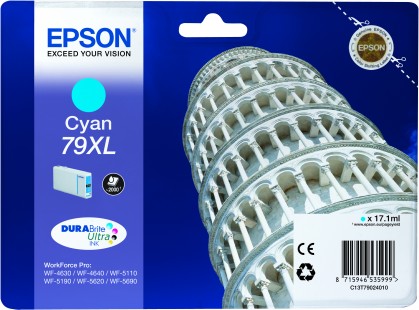 Cyan Epson 79XL Ink Cartridge T7902 Printer Cartridge