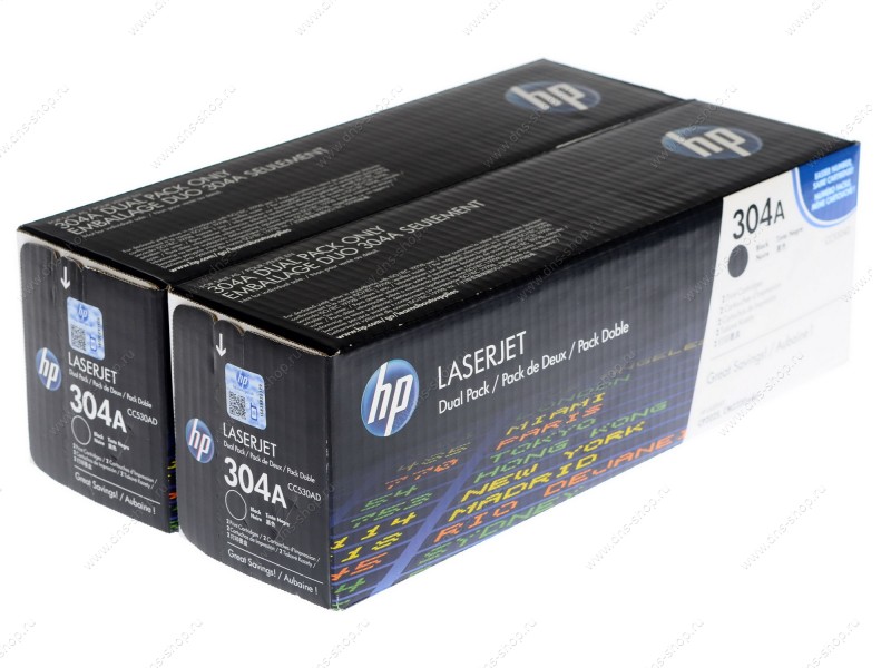 HP 304A Twin Pack Black Laser Toner Cartridges - CC 530AD