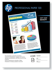 HP Professional Glossy Photo Paper, A4, 120gms, 250 Sheets, Suitable for Laser Printers