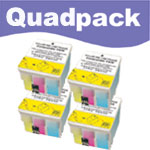 Compatible Quad Pack Colour Ink Cartridges for T039040