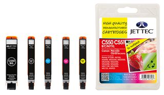 Jet Tec PGI-550XL Black Ink Cartridge plus CLI-551XL Black, Cyan, Magenta, Yellow Ink Cartridges