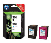 HP 301 Combo Pack Standard Capacity Black and Tri-Colour Cartridges
