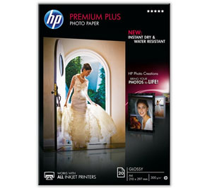 HP Premium Plus Glossy Photo Paper, A4 Size, 300gms, 20 Sheets