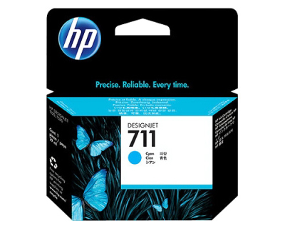 HP 711 Cyan 3 Pack Ink Cartridges - CZ134 Designjet Ink, 29ml Each