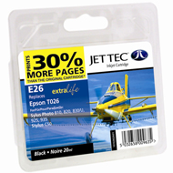 Jet Tec ( Made in the UK) Black Ink Cartridge for T026401, 20ml