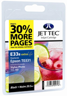 Jet Tec ( Made in the UK) Black Ink Cartridge for T033140, 20.5ml
